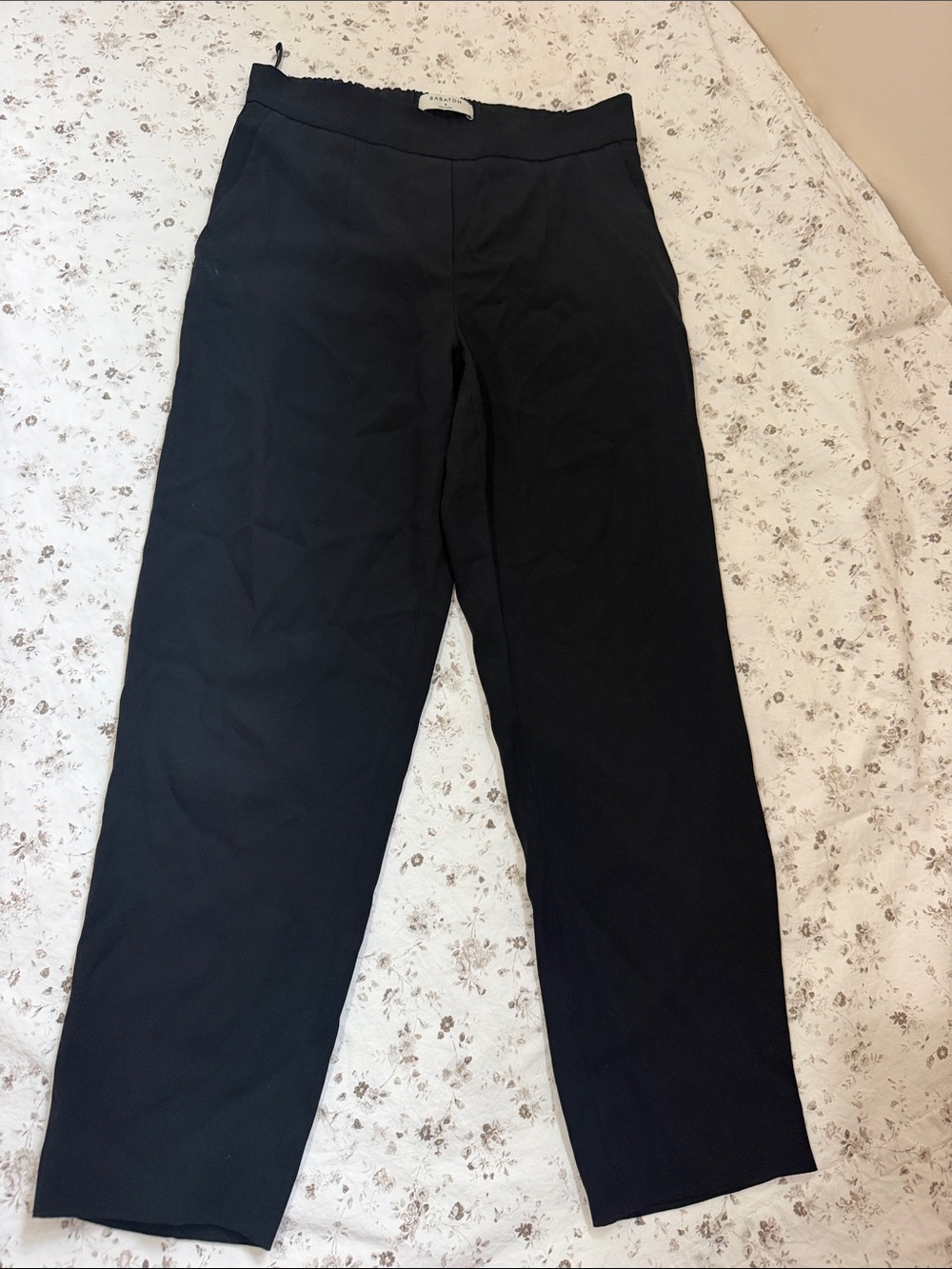 Babaton Black Straight-Leg Chinos
